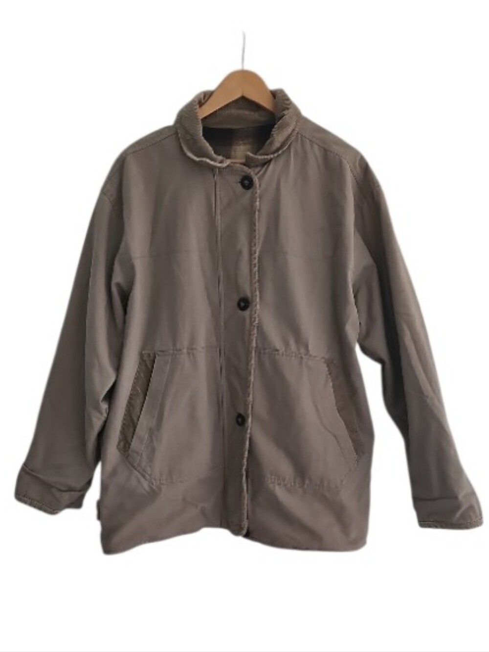 Brandon Thomas Reversible Jacket Men M Plaid Flannel Barn Coat Tan Cotton